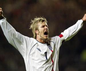 yapboz David Beckham bir hedef kutluyor
